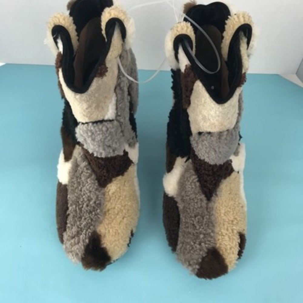 Laurence Dacade Patchwork Shearling Booties - Picture 3 of 7
